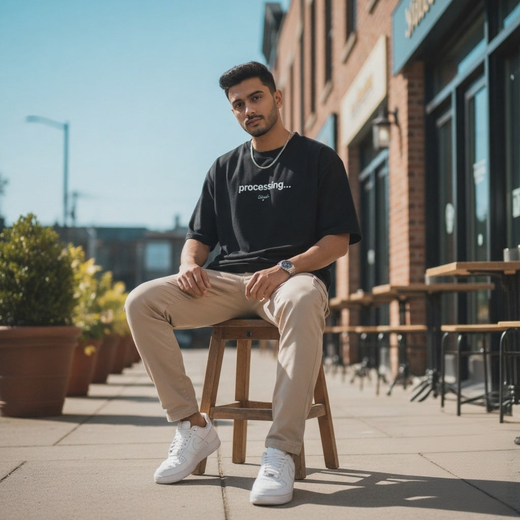 Processing… Streetwear Graphic Tee Attitude Tee| Black and Green