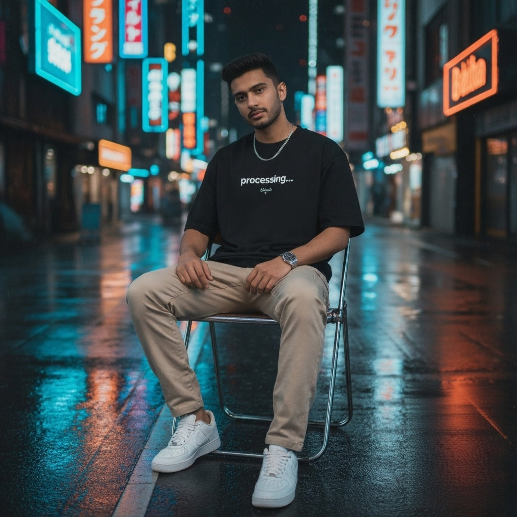 Processing… Streetwear Graphic Tee Attitude Tee| Black and Green