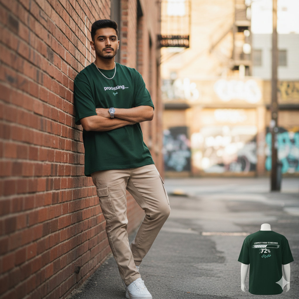 Processing… Streetwear Graphic Tee Attitude Tee| Black and Green