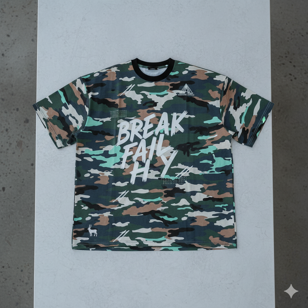 Islamabad Drifter Camo Oversized T-Shirt | Streetwear Biker Tee for Men | Urban Military Print | Made in Pakistan