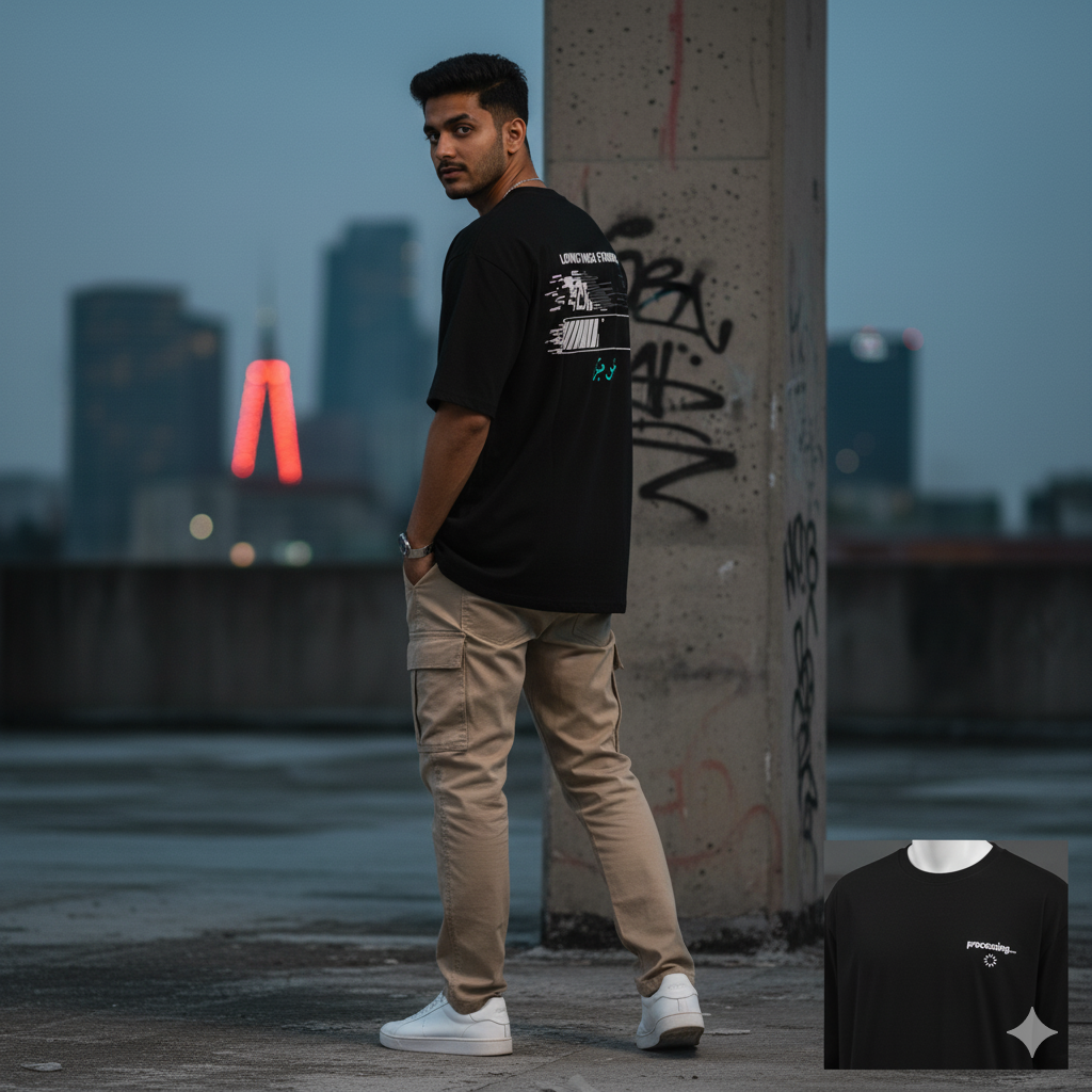 Processing… Streetwear Graphic Tee Attitude Tee| Black and Green