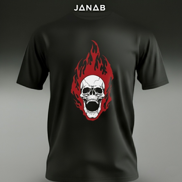Flaming Skull Graphic T-Shirt | Edgy, Dark Streetwear Tee