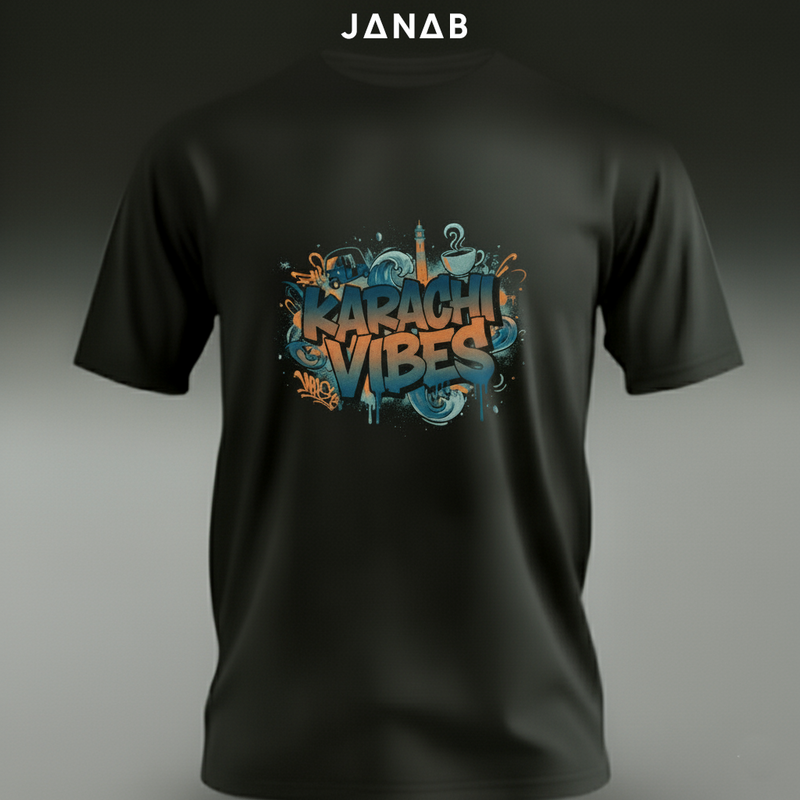 KARACHI VIBES Graffiti Graphic T-Shirt | City Pride Streetwear