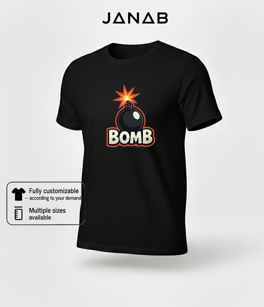 The "BOMB" Graphic T-Shirt | Explosive Style Black Tee