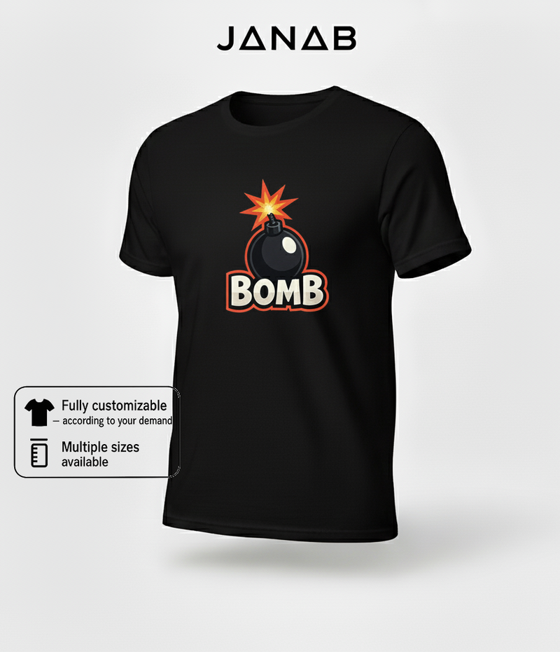 The "BOMB" Graphic T-Shirt | Explosive Style Black Tee